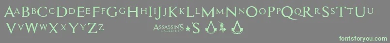 Assassin$ Font – Green Fonts on Gray Background