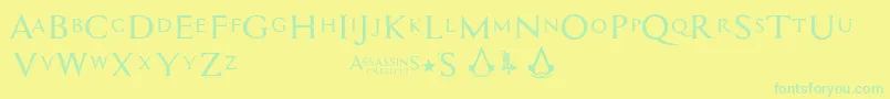 Police Assassin$ – polices vertes sur fond jaune