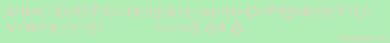 フォントAssassin$ – 緑の背景にピンクのフォント