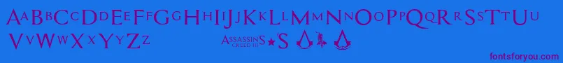 More about Assassin$ Font Assassin$ Font – Purple Fonts on Blue Background