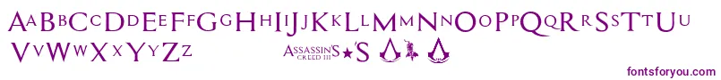 Assassin$ Font – Purple Fonts on White Background