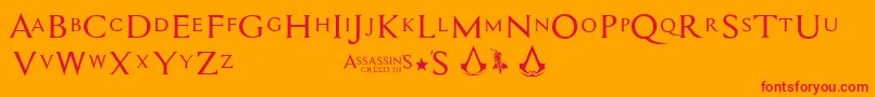 Assassin$ Font – Red Fonts on Orange Background