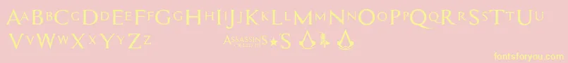 Assassin$ Font – Yellow Fonts on Pink Background