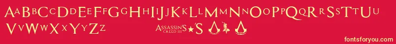 Assassin$ Font – Yellow Fonts on Red Background