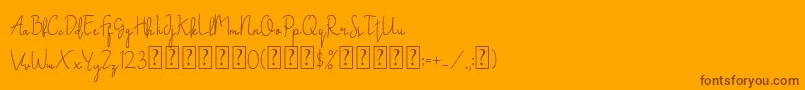 Assault script Font – Brown Fonts on Orange Background