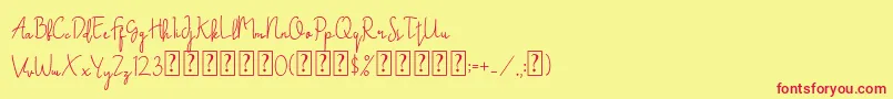 Fonte Assault script – fontes vermelhas em um fundo amarelo