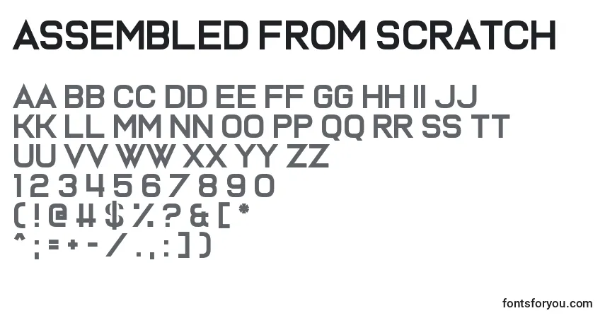 Fuente Assembled From Scratch - alfabeto, números, caracteres especiales