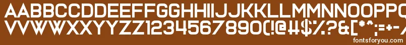 フォントAssembled From Scratch – 茶色の背景に白い文字