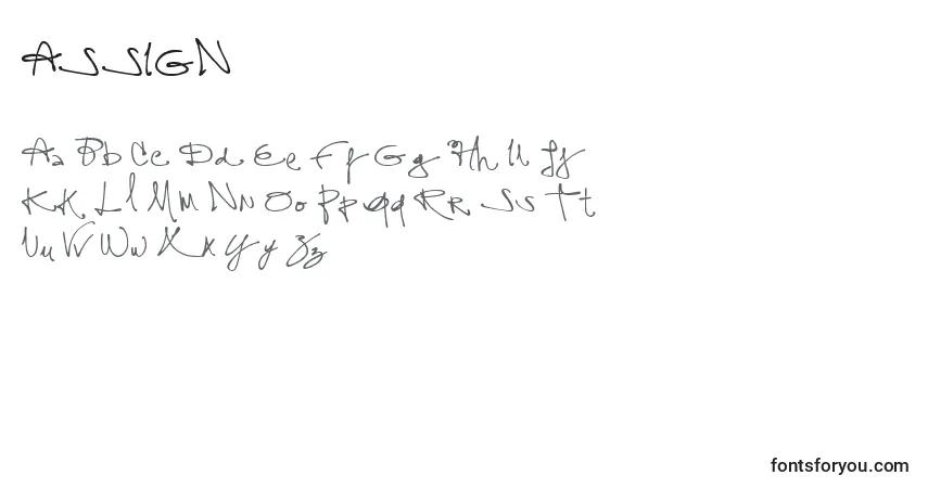 Schriftart ASSIGN   (120107) – Alphabet, Zahlen, spezielle Symbole