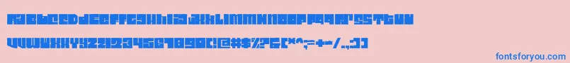 Characteristic Font – Blue Fonts on Pink Background