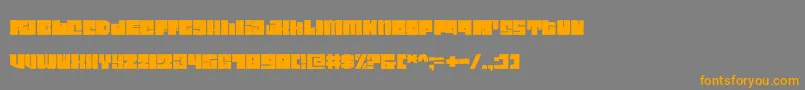 フォントCharacteristic – オレンジの文字は灰色の背景にあります。