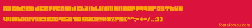 フォントCharacteristic – 赤い背景にオレンジの文字