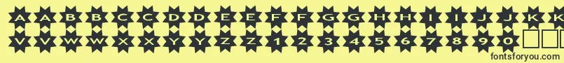 asstars3 Font – Black Fonts on Yellow Background