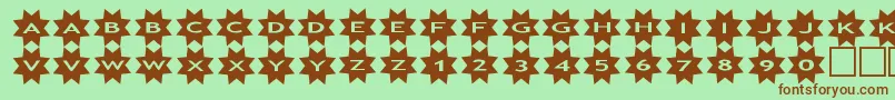 asstars3 Font – Brown Fonts on Green Background