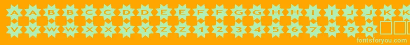 asstars3 Font – Green Fonts on Orange Background