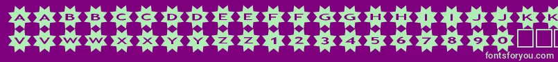 asstars3 Font – Green Fonts on Purple Background
