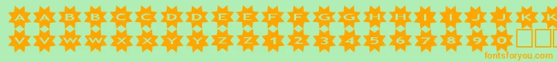 asstars3 Font – Orange Fonts on Green Background