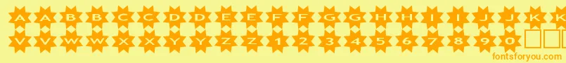 asstars3 Font – Orange Fonts on Yellow Background
