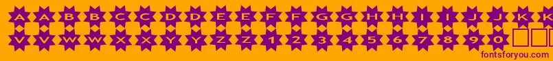 asstars3 Font – Purple Fonts on Orange Background