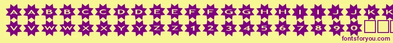 asstars3 Font – Purple Fonts on Yellow Background