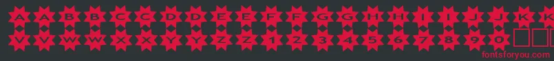 Fonte asstars3 – fontes vermelhas em um fundo preto