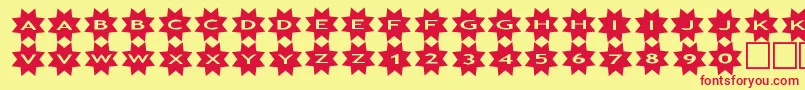 Czcionka asstars3 – czerwone czcionki na żółtym tle