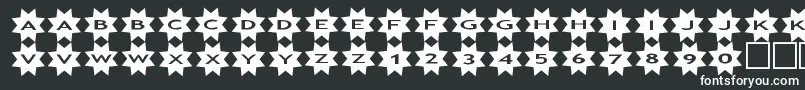 asstars3-fontti – valkoiset fontit mustalla taustalla