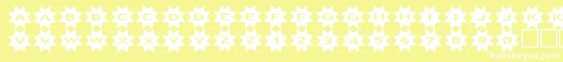 asstars3 Font – White Fonts on Yellow Background