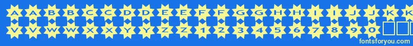 asstars3 Font – Yellow Fonts on Blue Background