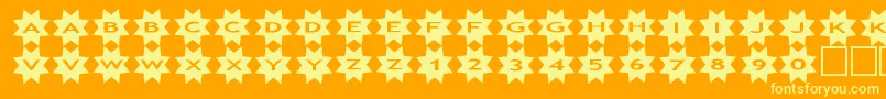 Czcionka asstars3 – żółte czcionki na pomarańczowym tle