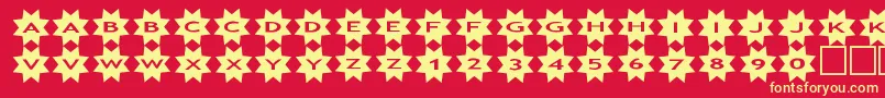 asstars3 Font – Yellow Fonts on Red Background