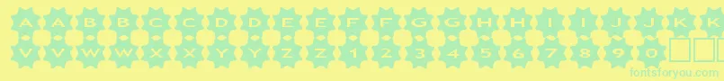 asstars4 Font – Green Fonts on Yellow Background