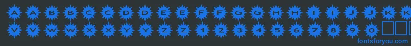 フォントassunshine – 黒い背景に青い文字