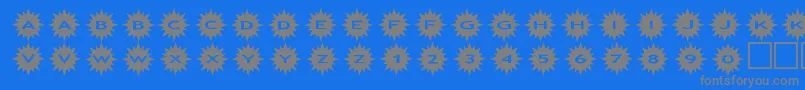 assunshine-Schriftart – Graue Schriften auf blauem Hintergrund