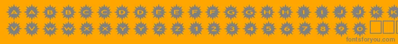 Fonte assunshine – fontes cinzas em um fundo laranja