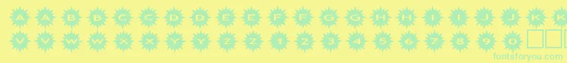 assunshine-Schriftart – Grüne Schriften auf gelbem Hintergrund