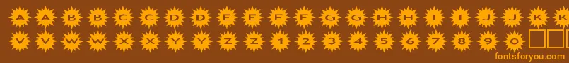Czcionka assunshine – pomarańczowe czcionki na brązowym tle