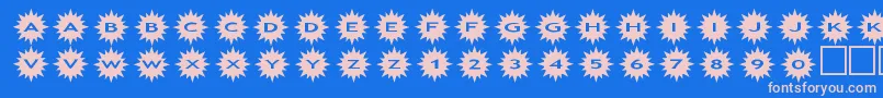 フォントassunshine – ピンクの文字、青い背景