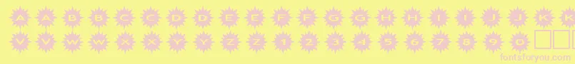 assunshine-fontti – vaaleanpunaiset fontit keltaisella taustalla