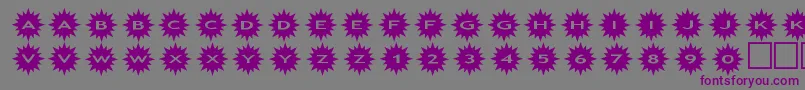 フォントassunshine – 紫色のフォント、灰色の背景