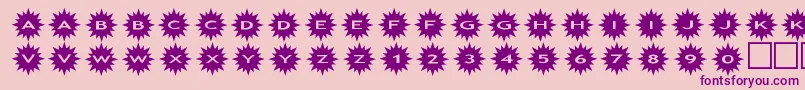 Police assunshine – polices violettes sur fond rose