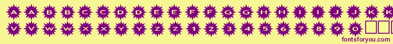 Fonte assunshine – fontes roxas em um fundo amarelo