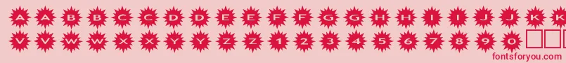 assunshine-Schriftart – Rote Schriften auf rosa Hintergrund