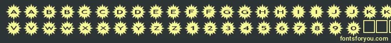 フォントassunshine – 黒い背景に黄色の文字