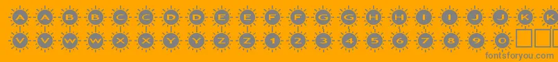Czcionka assunshine2 – szare czcionki na pomarańczowym tle