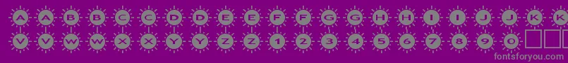 Czcionka assunshine2 – szare czcionki na fioletowym tle
