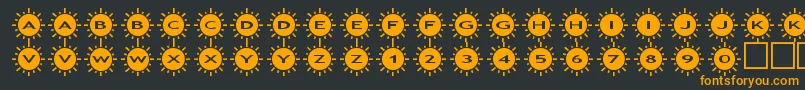 assunshine2 Font – Orange Fonts on Black Background