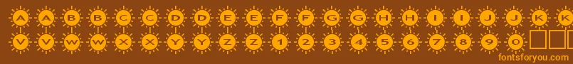 assunshine2 Font – Orange Fonts on Brown Background