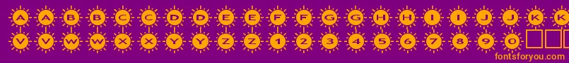 assunshine2 Font – Orange Fonts on Purple Background