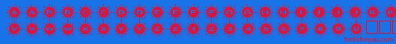 assunshine2 Font – Red Fonts on Blue Background